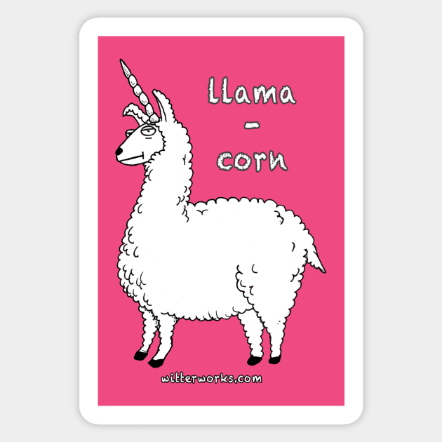 Llamacorn Hot Pink! Sticker by witterworks